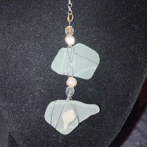 #99 handmade seaglass hanging necklace